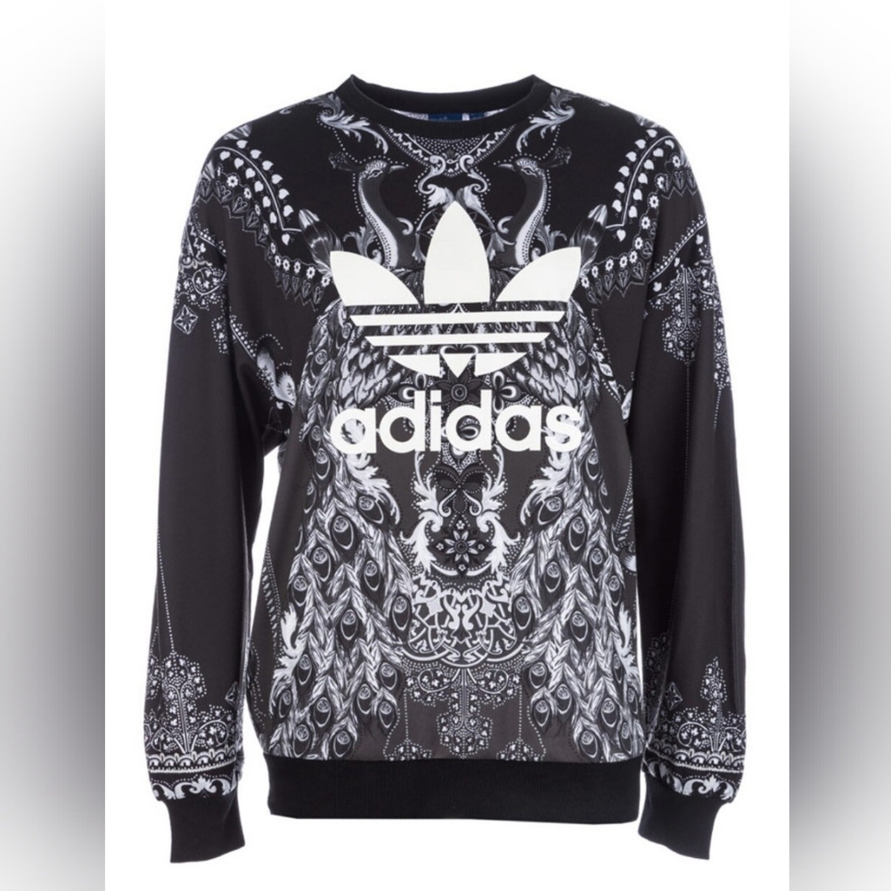 Adidas Black and White Graphic Sweatshirt